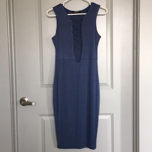 Sexy Blue Cutout Bodycon Dress